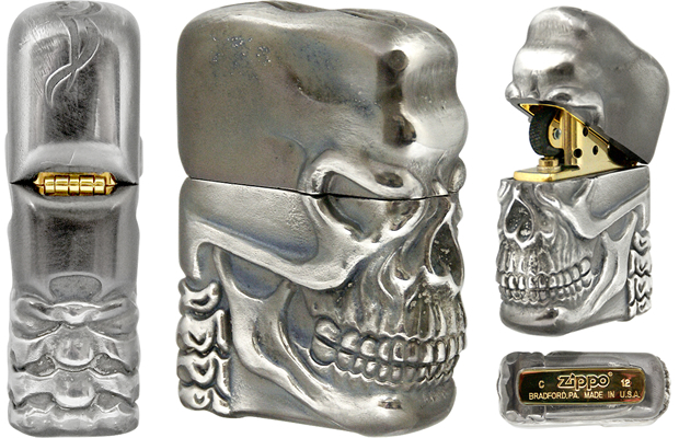 Zippo Skull King Silver Gold Collectible Beautiful lighter Cool Japan New 
