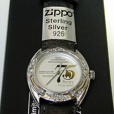 ジッポー　zippo 75周年　時計　750個限定　ガンメタ